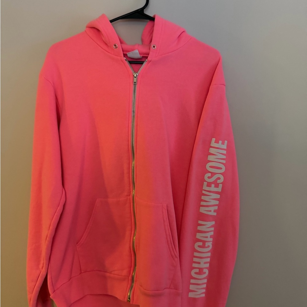 Vibrant Pink Michigan Awesome Hoodie